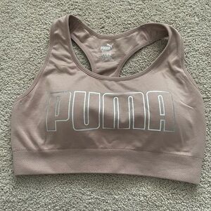 PUMA Women's Sports Bra Pink and Silver